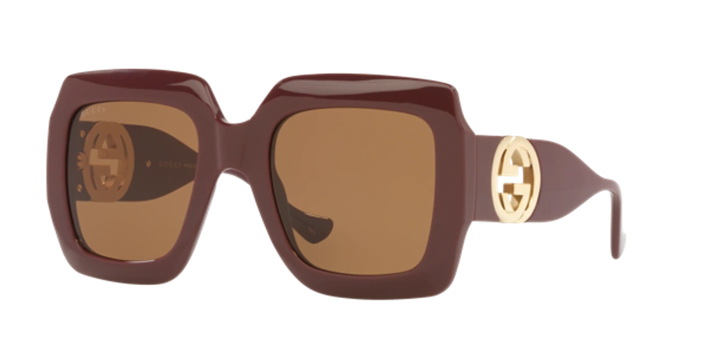 Gucci GG1022S 007 Square Sunglasses - Brown/Brown Authentic GUCCI GG1022S Women main image 4