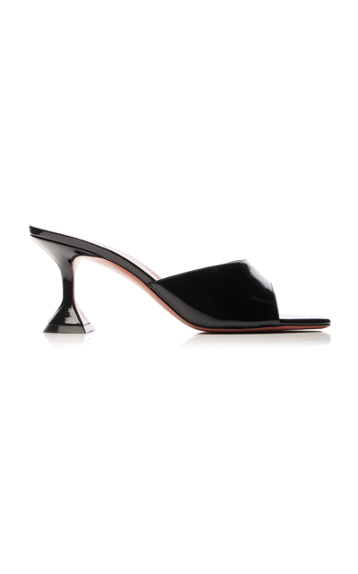 Amina Muaddi Lupita Patent Leather Sandals In Black