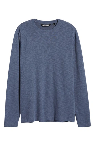 Travismathew The Crew Long Sleeve T-shirt In True Navy/ Black