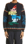 Stella Mccartney X Disney Fantasia Rainbow Mickey Knitted Jumper In Navy Multicolor