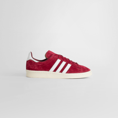 Adidas Originals Campus 80s Leather-trimmed Suede Sneakers In Collegiate Burgundy/ftwr White/off White