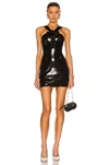 ALESSANDRA RICH SEQUIN MINI DRESS WITH SILK BOW