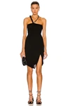 Helmut Lang Scala Twist Sleeveless Dress In Basalt Black