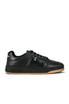 Saint Laurent Sl 61 Logo-embossed Leather Low-top Trainers In Black