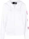 LOVE MOSCHINO HEART-PATCH CUT-OUT ZIPPED HOODIE