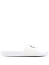 Calvin Klein Monogram-print Slides In White