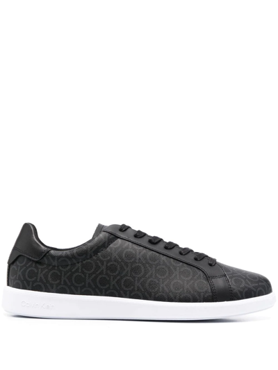 Calvin Klein Low-top Leather Trainers In Black