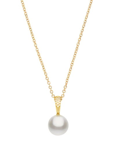 Autore 18kt Yellow Gold Classic Diamond Pearl Pendant