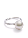 AUTORE 18KT WHITE GOLD PEARL AND DIAMOND ETERNITY RING