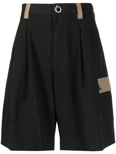 Ports V Pleated Knee-length Shorts In Black