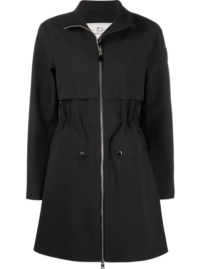 Woolrich Pequea Single-breasted Coat In Black