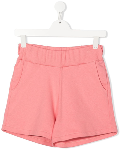 Balmain Kids' Rear Logo-print Shorts In Pink