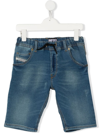 Diesel Teen Straight-leg Denim Shorts In Blue