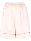 Dolce & Gabbana Contrast-detail Silk Shorts In Pink