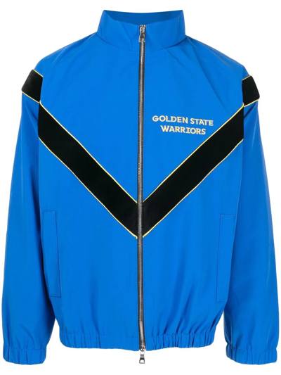 Just Don Warriors Contrast Stripe Track Jacket In Blue