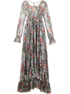 CINQ À SEPT LEIGH FLORAL-PRINT RUFFLE MAXI DRESS