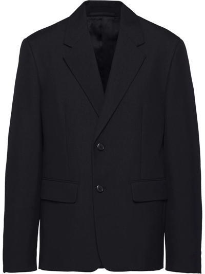 Prada Single-breasted Blazer In Black