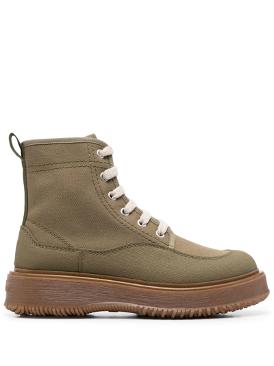 Hogan Ankle Lace-up Boots In Green