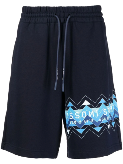 Missoni Zig-zag Print Drawstring Shorts In Black