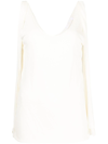Chloé Strap Detail U-neck Tank Top In White