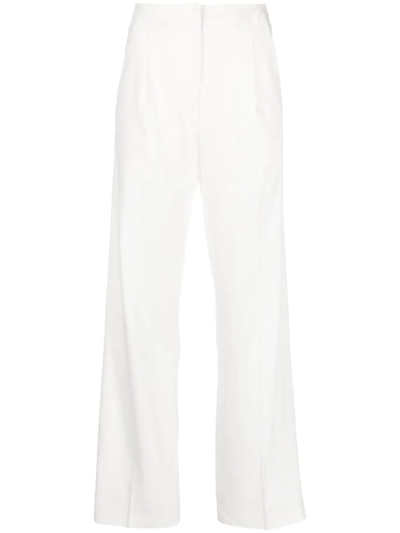 Christopher Esber Pleated Straight-leg Trousers In White