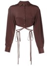 CHRISTOPHER ESBER TIE-FASTENED CROPPED SHIRT