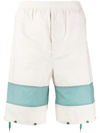 Craig Green Colorblock Laced Cotton Shorts In White