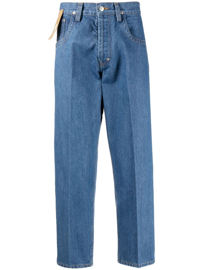 Craig Green Logo-patch Straight-leg Jeans In Purple