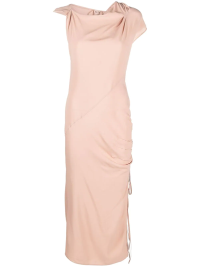 N°21 Asymmetric Midi Dress In Pink