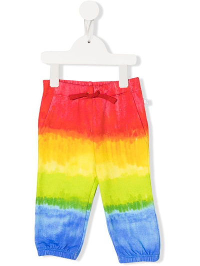 Stella Mccartney Babies' Tie-dye Straight-leg Trousers In Blue