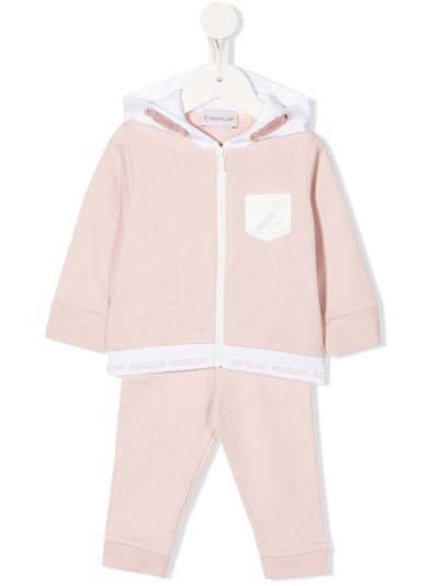 Moncler Babies' Logo-print Detail Tracksuit Set In Pink