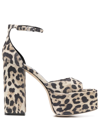 PARIS TEXAS CHEETAH-PRINT PLATFORM SANDALS