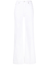7 For All Mankind Slim Illusion Dojo High Rise Wide Leg Jeans In Luxe White In White