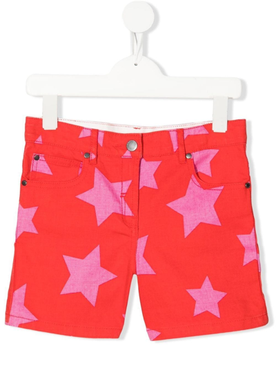 Stella Mccartney Kids' Star-print Fitted Shorts In Red
