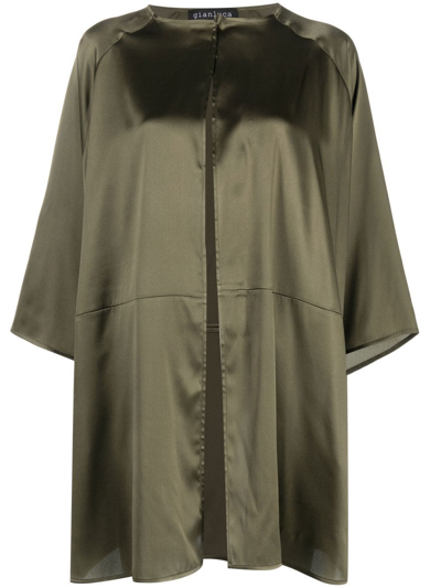 Gianluca Capannolo Satin-finish Lightweight Coat In Green