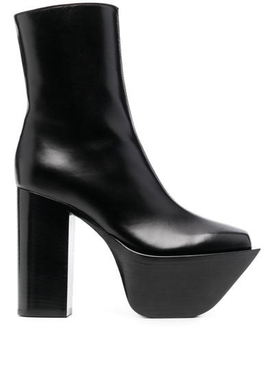 Peter Do Platform Leather Ankle Boots In Black