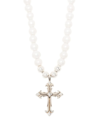 EMANUELE BICOCCHI PEARL NECKLACE WITH CROSS