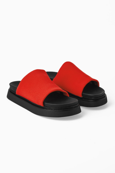 Cos Knitted Slides In Red