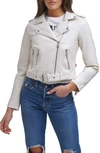 Levi's ® Faux Leather Fashion Belted Moto Jacket In White Croc