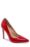 Chase & Chloe Pointed Toe Pump In Red Patent