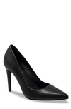 Chase & Chloe Pointed Toe Pump In Black Patent