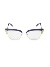 Pucci Women's 55mm Cat Eye Optical Glasses In Blue Gold