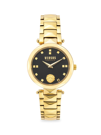 Versus Women's 32mm Covent Garden Petite Goldplated Stainless Steel Bracelet Watch In Black