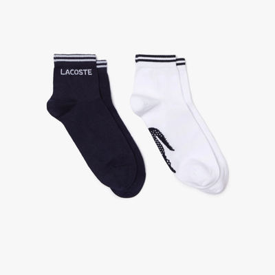 Lacoste Unisex Sport Low-cut Cotton Sock Two-pack - 9 - 12.5 In Blue