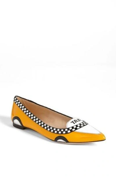 Kate Spade Go Taxi Pointed-toe Flat In Taxi Yellow