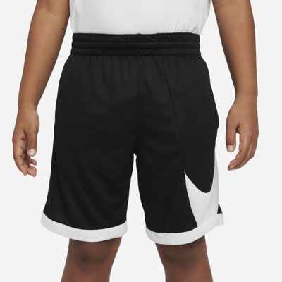 Nike Kids' Big Boys Dri-fit Standard-fit Colorblocked Basketball Shorts In Black/white