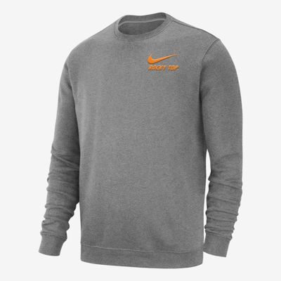 Nike Men's College Club Fleece (tennessee) Sweatshirt In Dark Grey Heather
