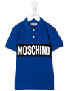 Moschino Logo-print Short-sleeved Polo Shirt In Blue