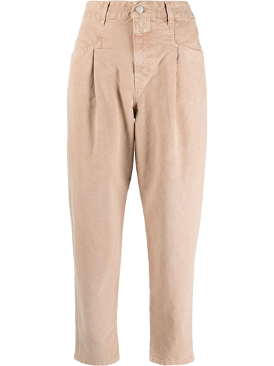 Closed High-waisted Tapered Jeans In Neutrals