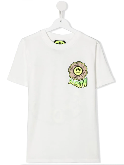 Barrow Teen Graphic-print Cotton T-shirt In White